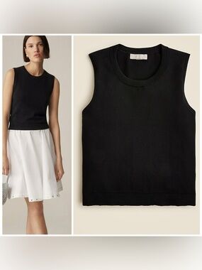 J.Crew Black Sweater Shell in Premium Ultra-Fine Cotton Blend Size Large